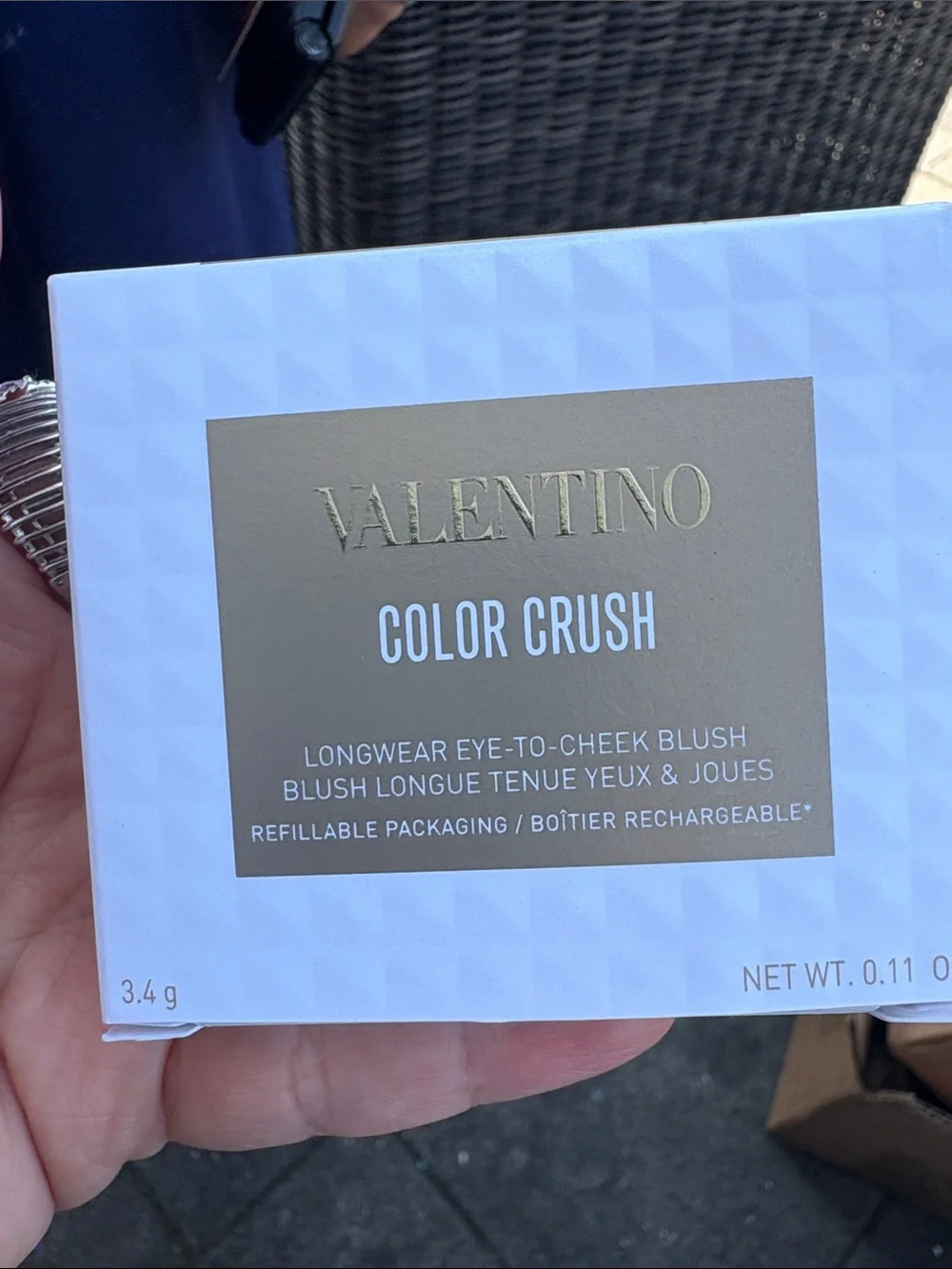 Valentino Color Crush Blush in White & Gold Packaging
